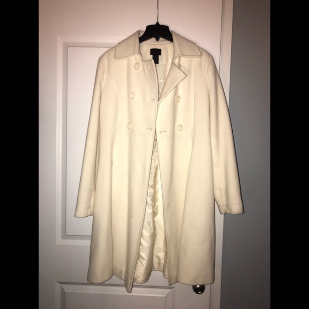 Gorgeous Cream Long Wool Blend Peacoat